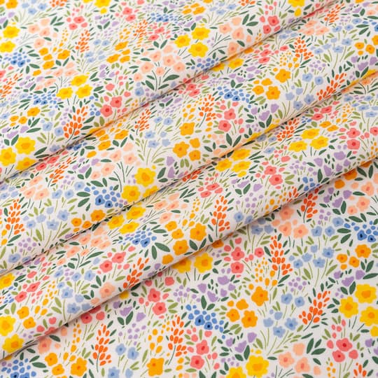 SINGER Spring Gnome Floral Cotton Fabric